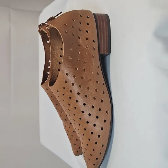 Chocolat Blu Perforated Tan Leather Shoes
