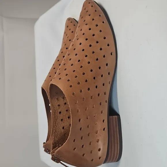 Chocolat Blu Perforated Tan Leather Shoes