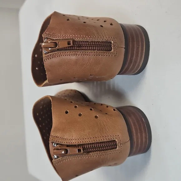 Chocolat Blu Perforated Tan Leather Shoes