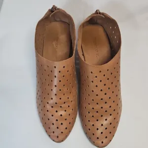 Chocolat Blu Perforated Tan Leather Shoes