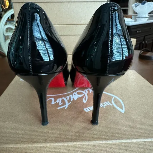 Christian Louboutin Black Patent and Red Platform Women's Shoes