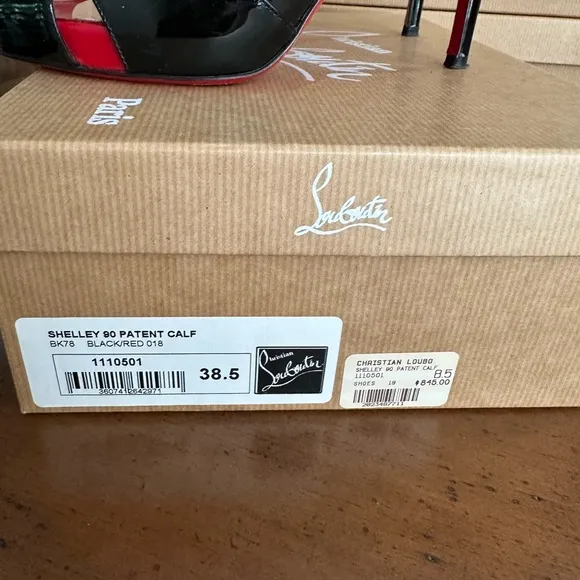 Christian Louboutin Black Patent and Red Platform Women's Shoes