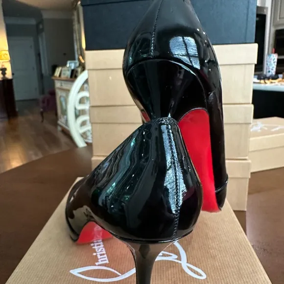 Christian Louboutin Black Patent and Red Platform Women's Shoes