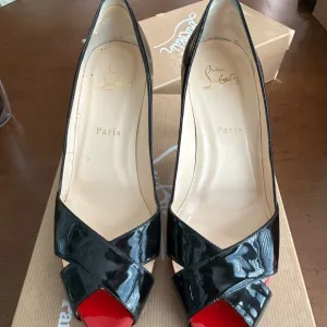 Christian Louboutin Black Patent and Red Platform Women's Shoes