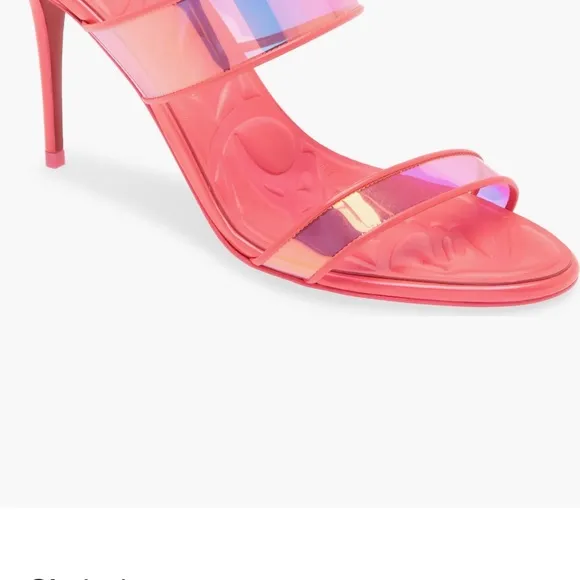 Christian Louboutin Pink Heels with Iridescent Straps