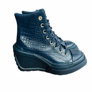 ✨✨✨Chuck 70 De Luxe Wedge Platform Croc-embossed leather 11 Womens Shoes A10037C