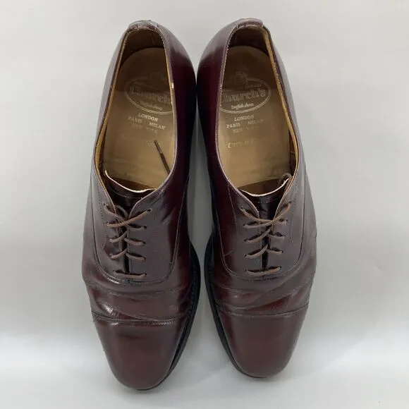 Church’s Custom Grade Shoes Men Size 10 C US, 9 UK Shoes Red Cap Toe Low Oxford
