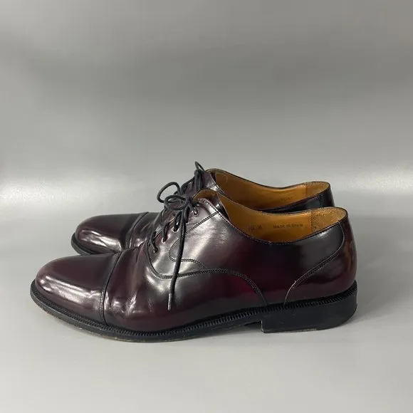 Church’s Leather Dress Shoes Burgundy Custom Grade Cap Toe Oxford Men UK 19.5 M