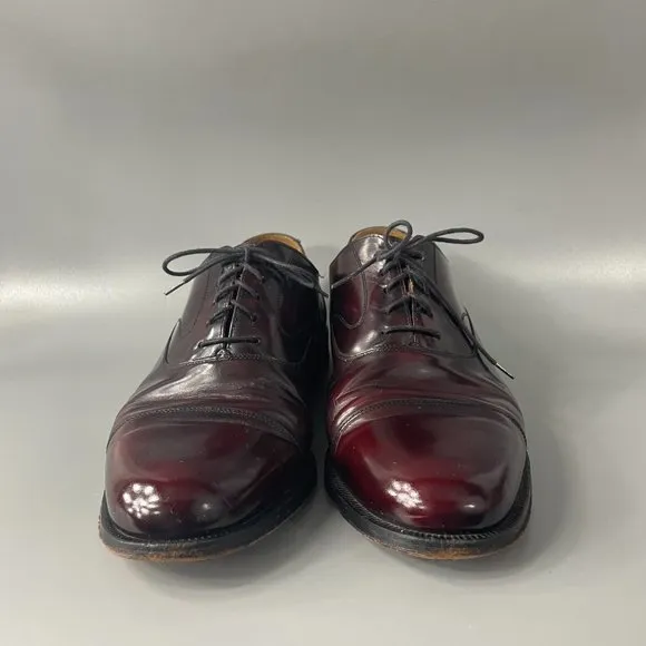 Church’s Leather Dress Shoes Burgundy Custom Grade Cap Toe Oxford Men UK 19.5 M