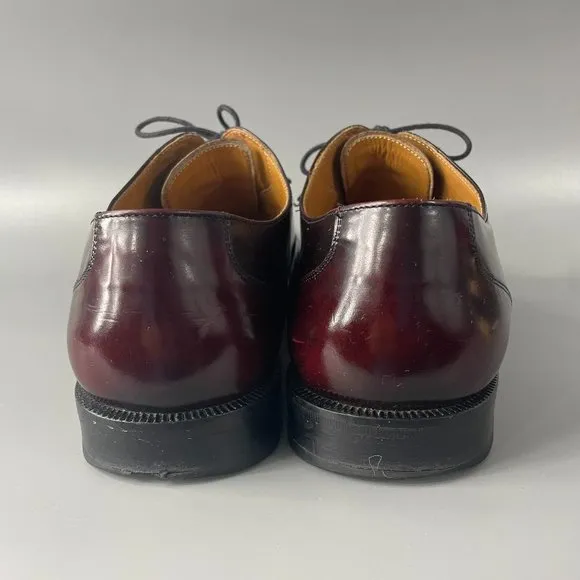 Church’s Leather Dress Shoes Burgundy Custom Grade Cap Toe Oxford Men UK 19.5 M
