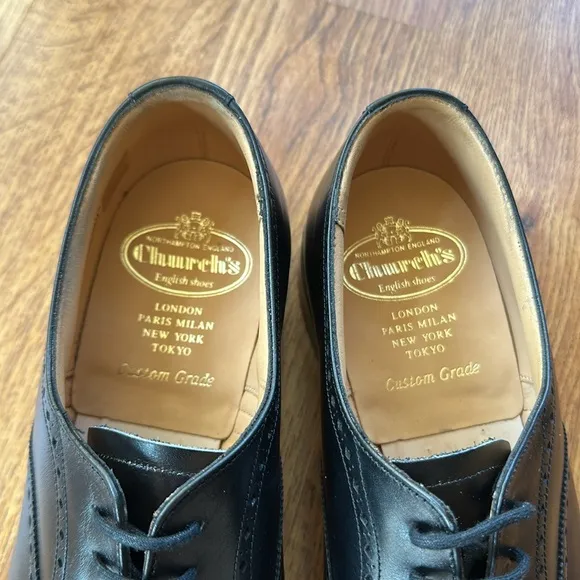 Church’s Weymouth Custom Grade Oxford Brogue Dress Shoes Black Sz 6 UK / 7 NWOB