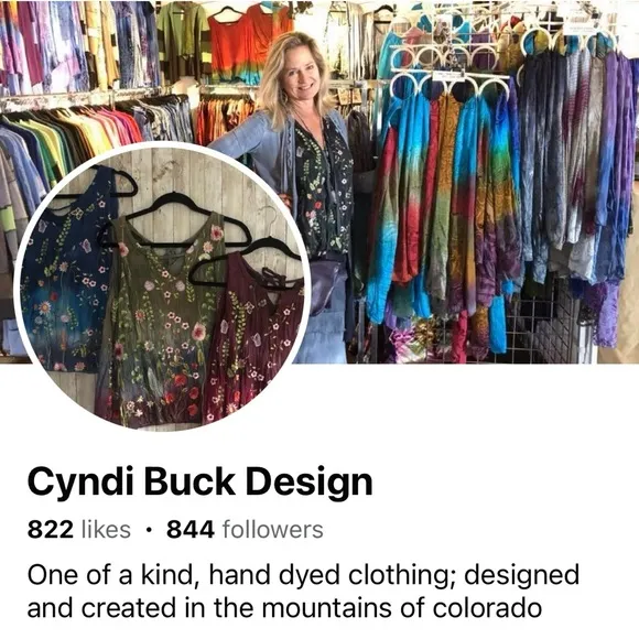 Cindi Buck Design Blue Tie Dye Cotton/Silk Blend Boho Tiered Skirt.