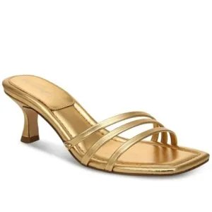 Circus by Sam Edelman Cecily Strappy Kitten-heel Sandals Millenia Gold 7.5