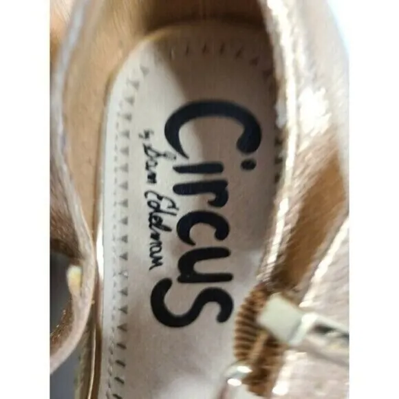 𝅺Circus By Sam Edleman Womens Platform Sandals Size 7M Metallic Rose BOHO