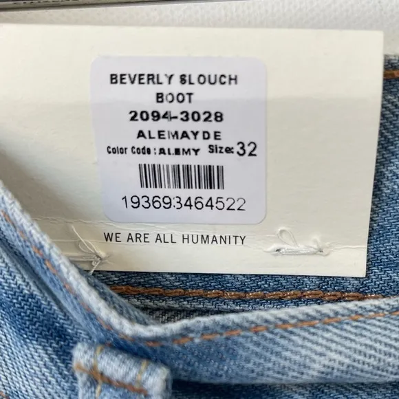 Citizens of Humanity Beverly Slouch Boot Jeans 32 Alemyade Wash Wide Leg High