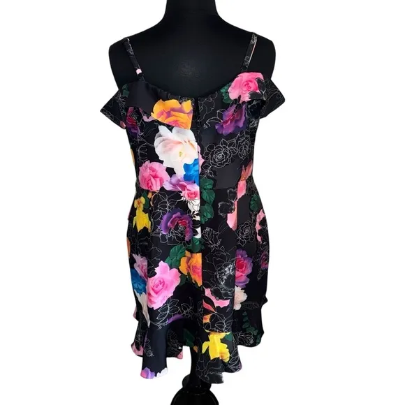 CITY CHIC Plus Size Raquel Print Mini Dress Women’s 20 Black