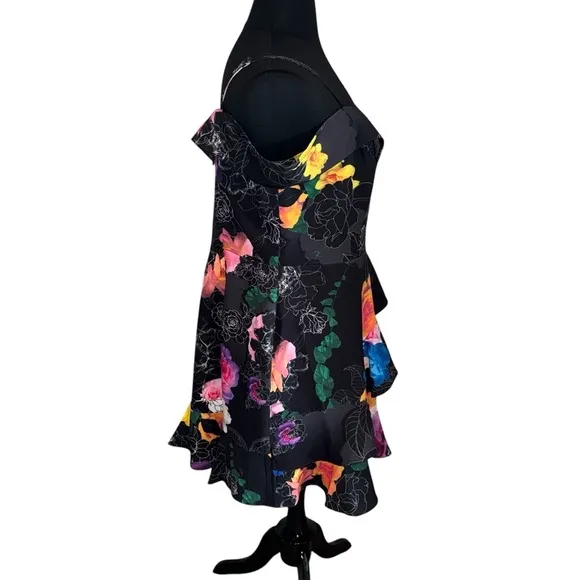 CITY CHIC Plus Size Raquel Print Mini Dress Women’s 20 Black
