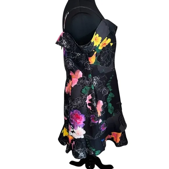 CITY CHIC Plus Size Raquel Print Mini Dress Women’s 20 Black