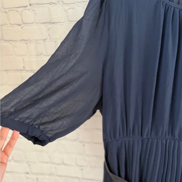 City Chic Women's Plus Size Love Pleat Elbow Sleeve Round Neckline Dress XXL