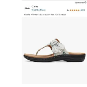 Clarks Laurianne Rae Sandal  size 11  White Blue Floral Boho Chic Whimsy Cottage