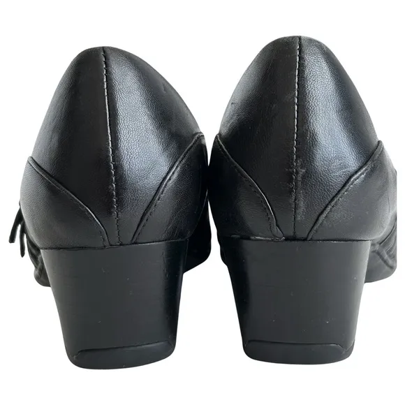Clarks Leather Active Air Mary Jane Pumps with Double Straps - Size 6.5 - Black
