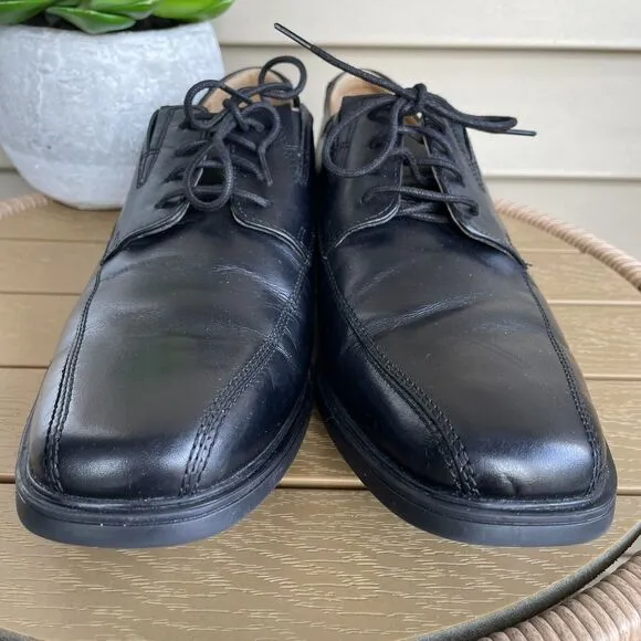 Clarks Tilden Walk Black Leather Oxford Dress Shoes Men's Size 10