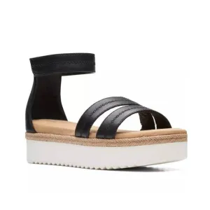 Clarks Womens Lana  Leather Ankle Strap Platform Sandals , Size 10M