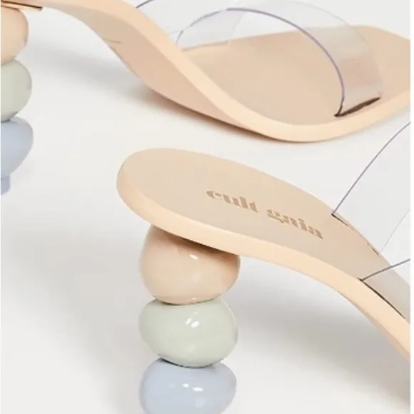 Clear Strap Sculptural Heel Sandal