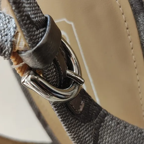 Coach Ferry Logo wedge sandals silver/gray