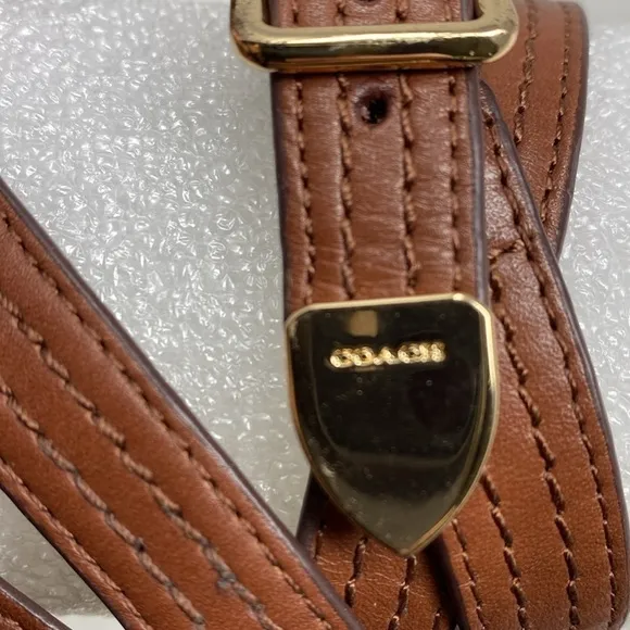 Coach Harrison Wedge Platform Brown Leather Shoes Sandals Size 9.5 EUC