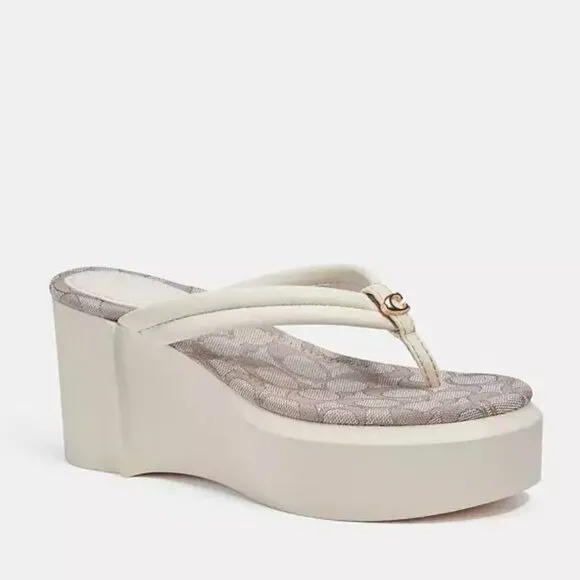 Coach Women's Cream Platform Sandals