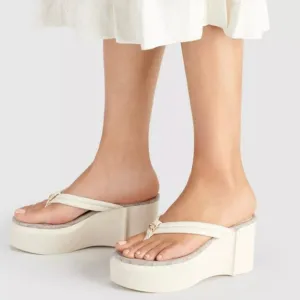 Coach Women's Cream Platform Sandals
