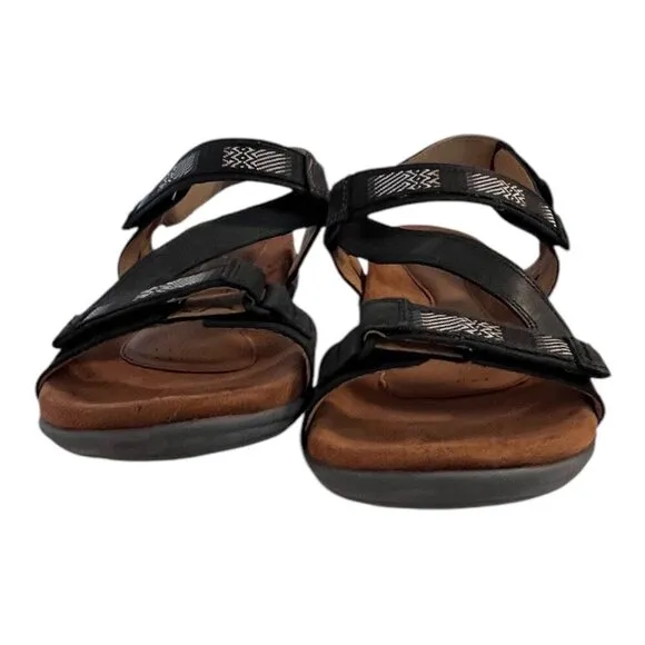 Cobb Hill Womens Rubey Black Strappy Asymmetrical Leather Sandals Size 9