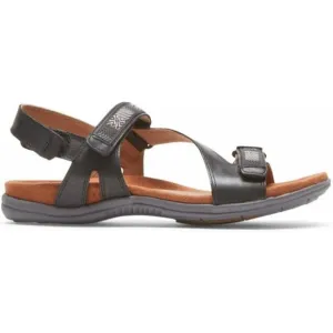 Cobb Hill Womens Rubey Black Strappy Asymmetrical Leather Sandals Size 9