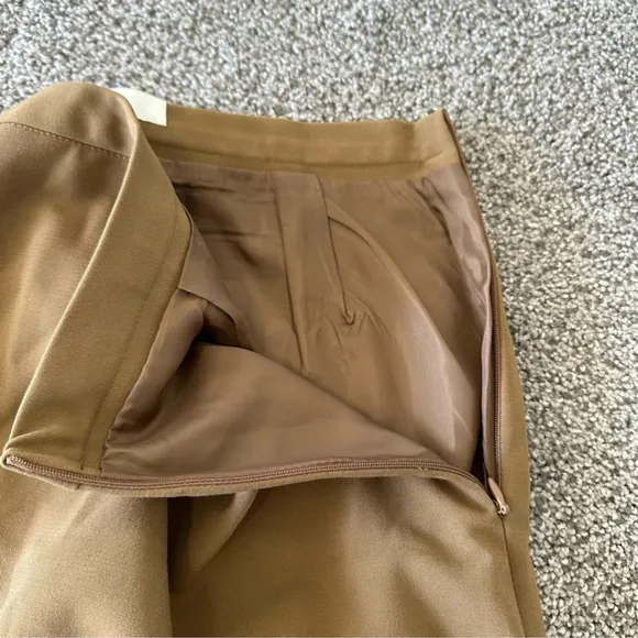 Cocoon A line camel Midi Skirt Size Medium Vintage Side slit