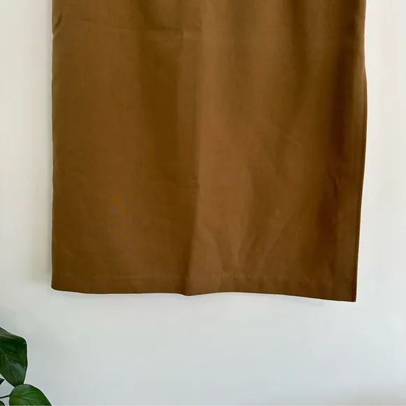 Cocoon A line camel Midi Skirt Size Medium Vintage Side slit