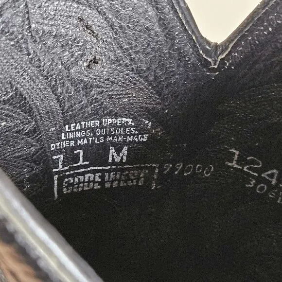 Code West Embroidered Western Cowboy Boots Mens Black Size 11