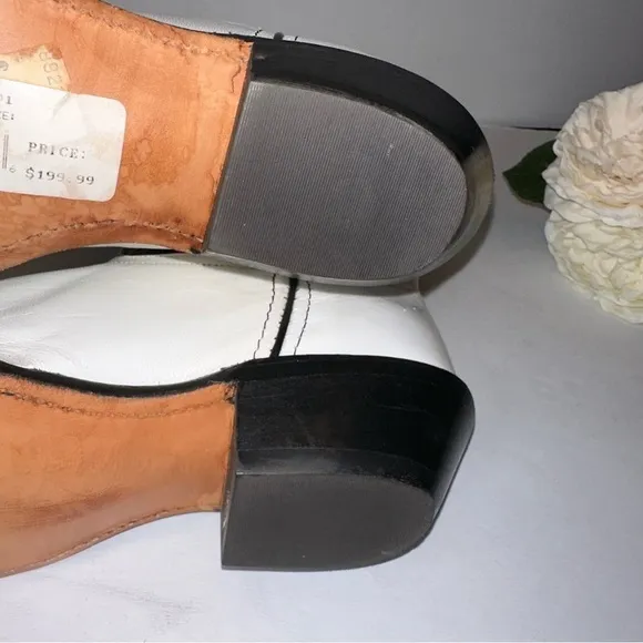 Code West Sz 7 Vintage White Lighting Western Rodeo Boots RARE