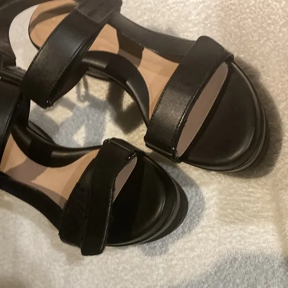 Cole Haan Black Wedge Sandals Size 7 1/2