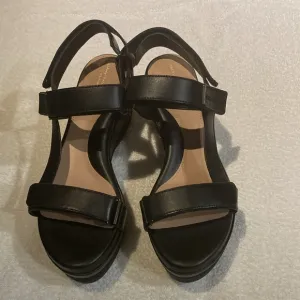 Cole Haan Black Wedge Sandals Size 7 1/2