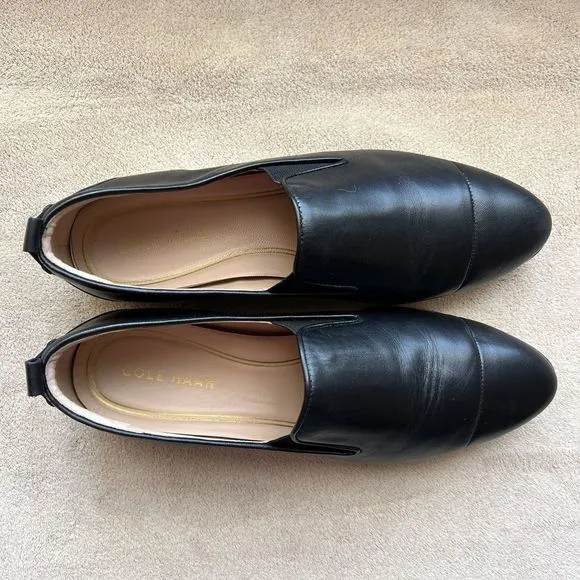 Cole Haan Grand Ambition Black Leather Slip On Loafer Sneakers Women 9B W16403
