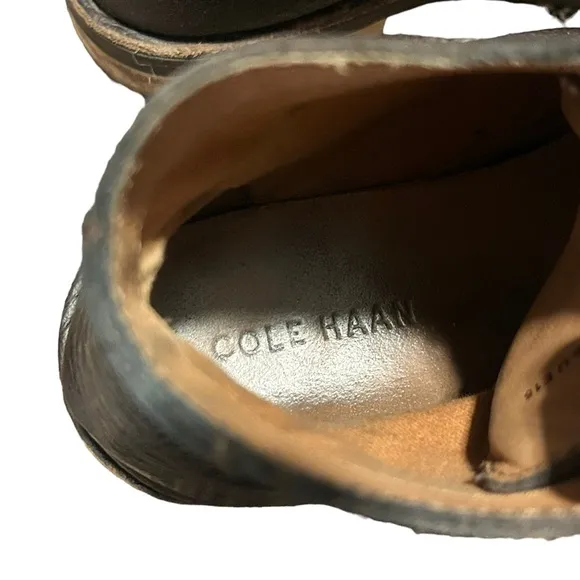 COLE HAAN Men's Dark Brown Leather Lace Up Vintage Style Chukka Boots-Size 7