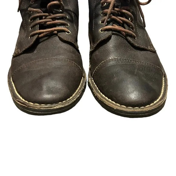 COLE HAAN Men's Dark Brown Leather Lace Up Vintage Style Chukka Boots-Size 7