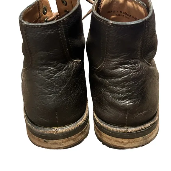 COLE HAAN Men's Dark Brown Leather Lace Up Vintage Style Chukka Boots-Size 7