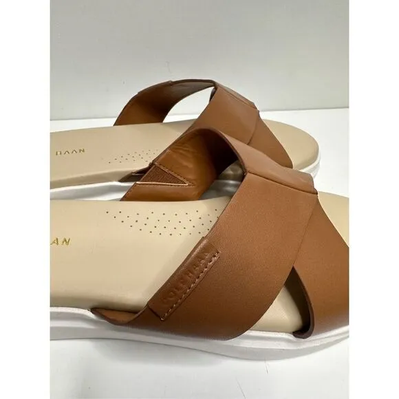 Cole Haan Sandals Womens Size 8.5B Grandpro Rally Criss Cross Slip On Slides