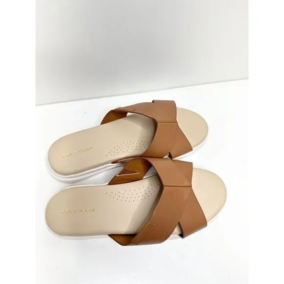 Cole Haan Sandals Womens Size 8.5B Grandpro Rally Criss Cross Slip On Slides