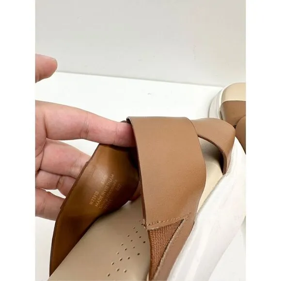 Cole Haan Sandals Womens Size 8.5B Grandpro Rally Criss Cross Slip On Slides