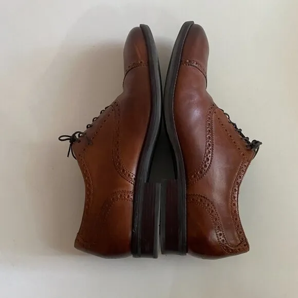 Cole Haan Wayne Cap Brown Leather Oxford Men's Dress Shoes Size 12M C30689 Lined