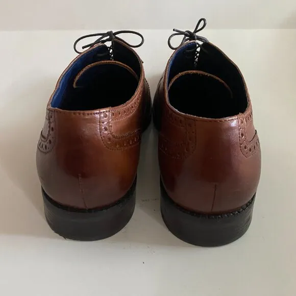 Cole Haan Wayne Cap Brown Leather Oxford Men's Dress Shoes Size 12M C30689 Lined