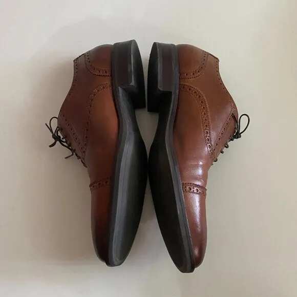 Cole Haan Wayne Cap Brown Leather Oxford Men's Dress Shoes Size 12M C30689 Lined